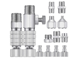 Conjunto De 15 Adaptadores Para Aerógrafo, Incluindo Engate Rápido E Conector De Desconexão. Hengjian