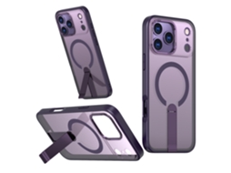 Capa Magnética Para Celular Com Estrelas E Suporte Fosco.roxo - Iphone 14 Pro