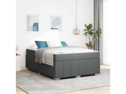 Vidaxl Estrutura Da Cama Com Colchão Cinza Escuro 140 X 200 Cm Tecido
