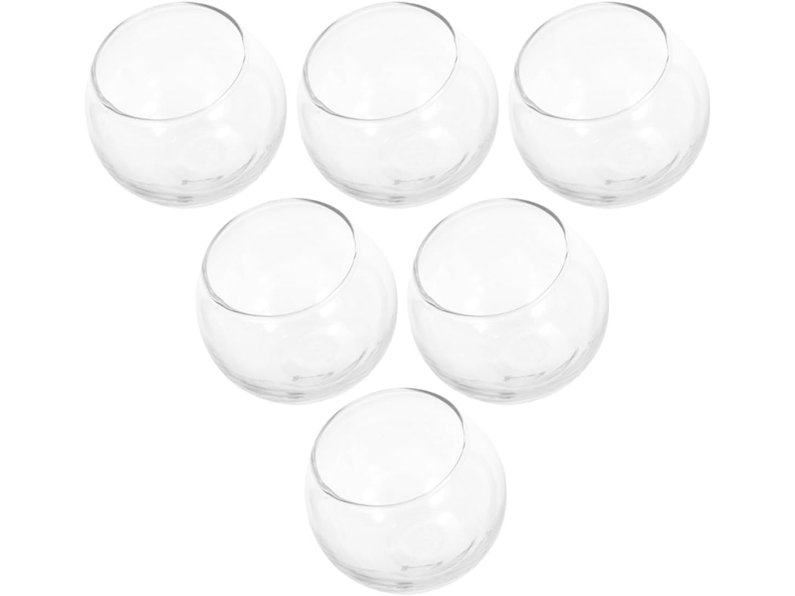 Conjunto De 6 Potes De Vidro Para Velas Decorativas De 100ml Com Design Elegante E Artesanal, Ideais Para Uso