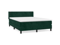 Cama com Molas/colchão 140x190 Cm Veludo Verde escuro MAISON EXCLUSIVE