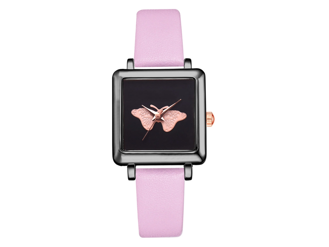 Relógio de Pulso Feminino Lvpai P712 Casual Quartzo com Pulseira Pu Rosa