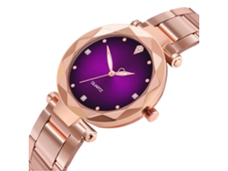 Reloj De Cuarzo Para Hombre Y Mujer Con Correa De Acero Dial Colorido Purple