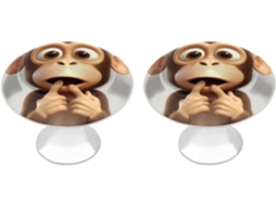 Conjunto De 2 Puxadores Aço Inoxidável Para Armários Cozinha, Personalizados Com O Tema Macaco Silencioso Ideais Para