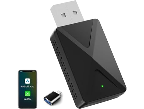 Adaptador Sem Fios 2 Em 1 Para Apple Carplay E Android Auto, Ligação Rápida E Sem Atrasos Jaicom