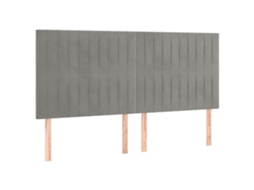 Cabeceira Cinza Claro 200x5x118/128 Cm Veludo MAISON EXCLUSIVE