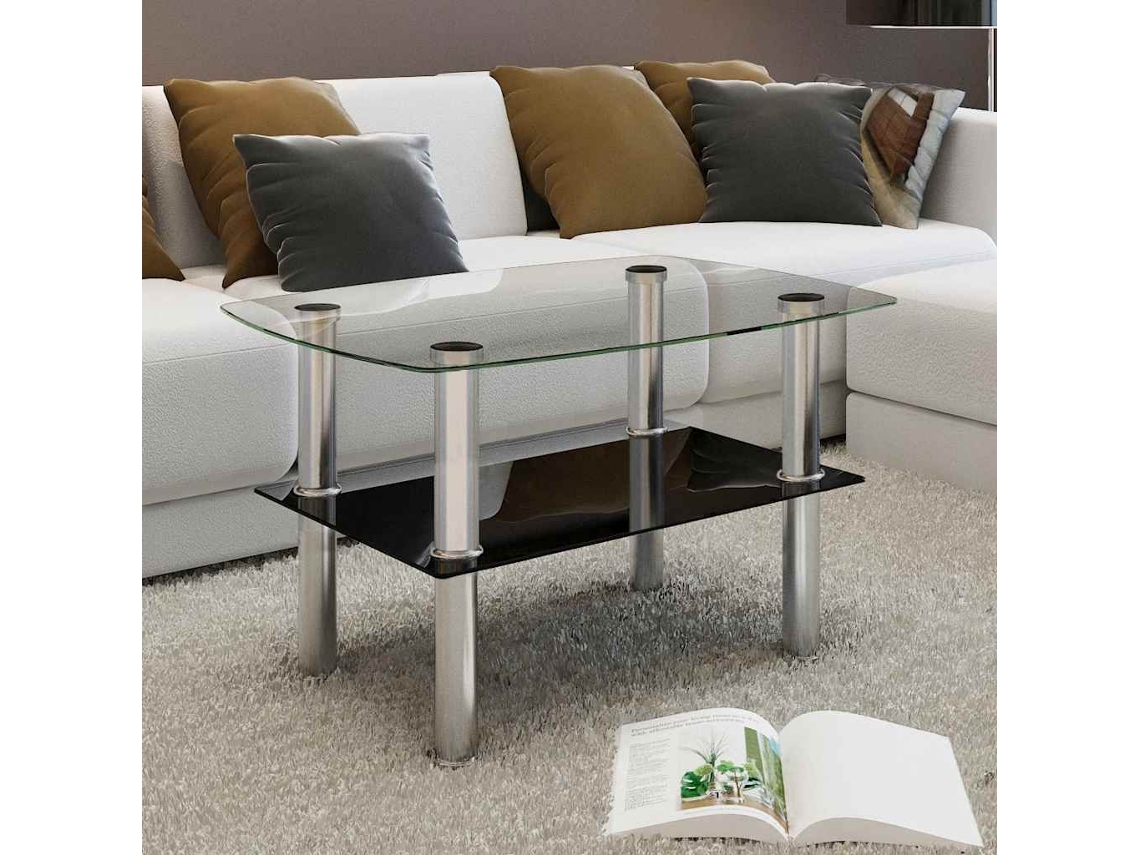 Vidaxl Mesa De Centro Em Vidro, 2 Camadas