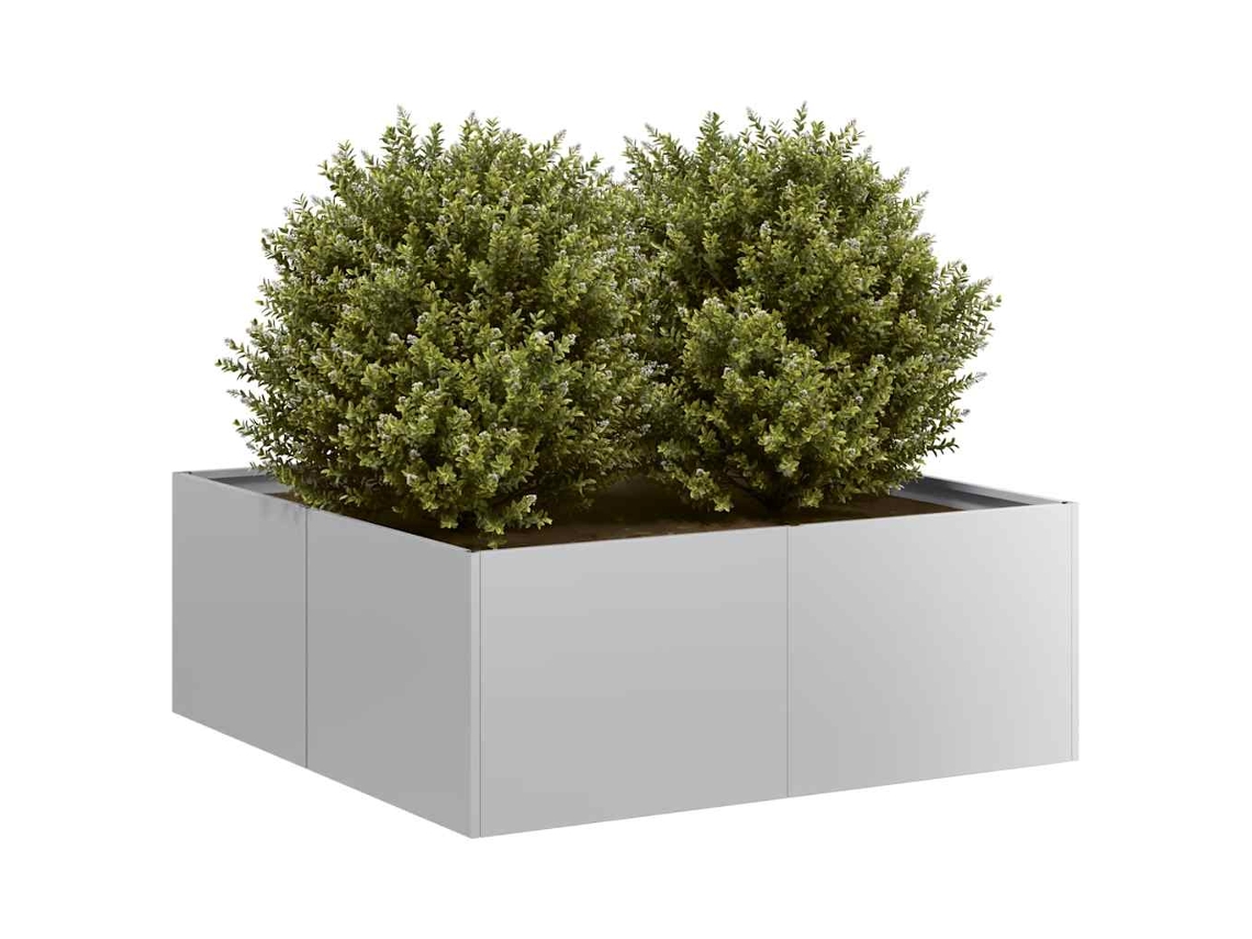 Vidaxl Vaso/floreira 80x80x30 Cm Aço Galvanizado