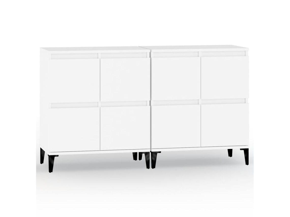 Conjunto de 2 aparadores Madeira Branco MAISON EXCLUSIVE (60x35x70 cm)