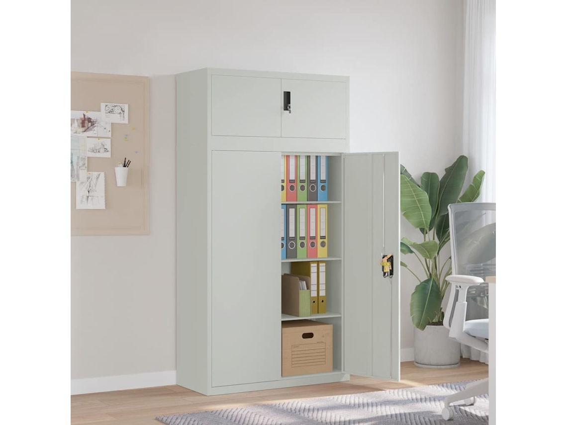 Vidaxl Arquivador 90x40x180 Cm Aço Cinzento-claro