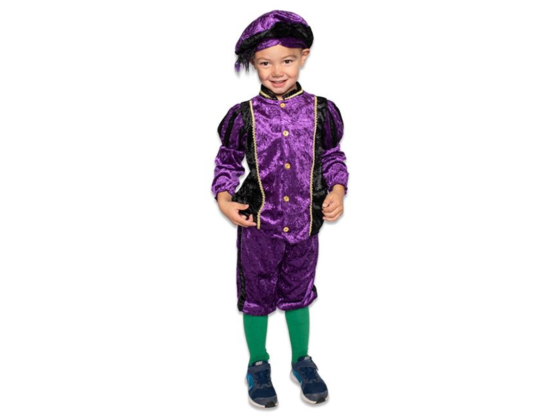 Fato Pietenpak Roxo Preto Para Criança Tamanho 128 Sinterklaas Merkloos