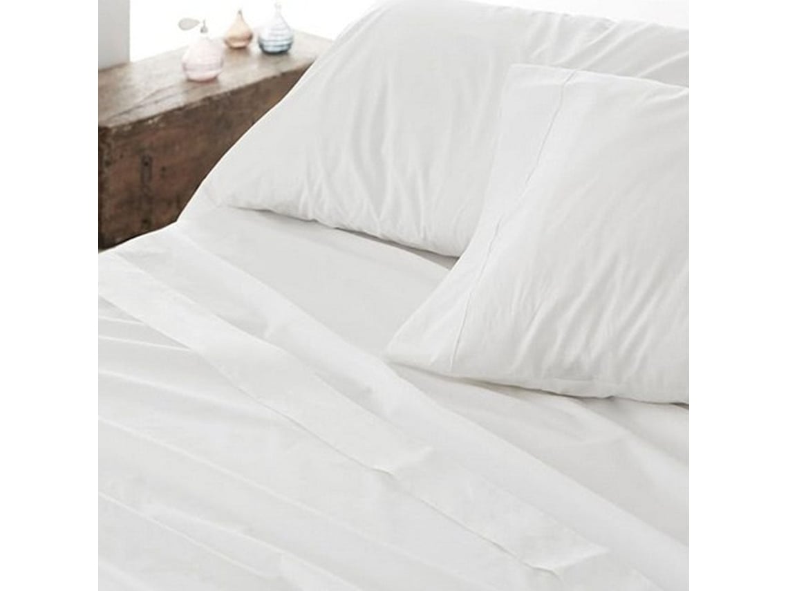 Conjunto de Lençóis Cama 100% Algodão Percal 200 Fios ONÍRICA Branco (Cama 150/160 cm)