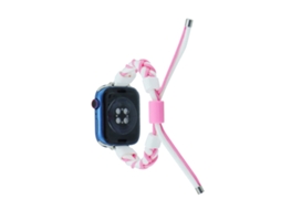 Bracelete para Smartwatch de nylon com cabo trançado de feijão de silicone para Apple Watch Ultra 49mm (branco rosa)