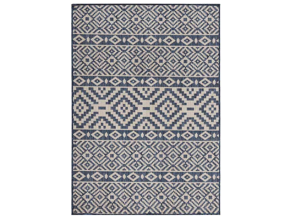 Vidaxl Tapete De Tecido Plano Para Exterior 200x280 Cm Riscas Azuis