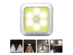 KOFIHETY Luz Noturna com Sensor de Movimento Led 6pcs, Alimentada por Bateria, Luz de Indução para Roupeiro ou Armário Exteriorluz Quente