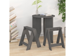 Vidaxl Bancos 2 Pcs 40x40x45 Cm Pinho Maciço Cinzento