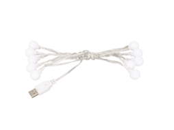 Guirnalda de luces LED USB impermeables, blanco cálido, 1,5 m, 10 luces