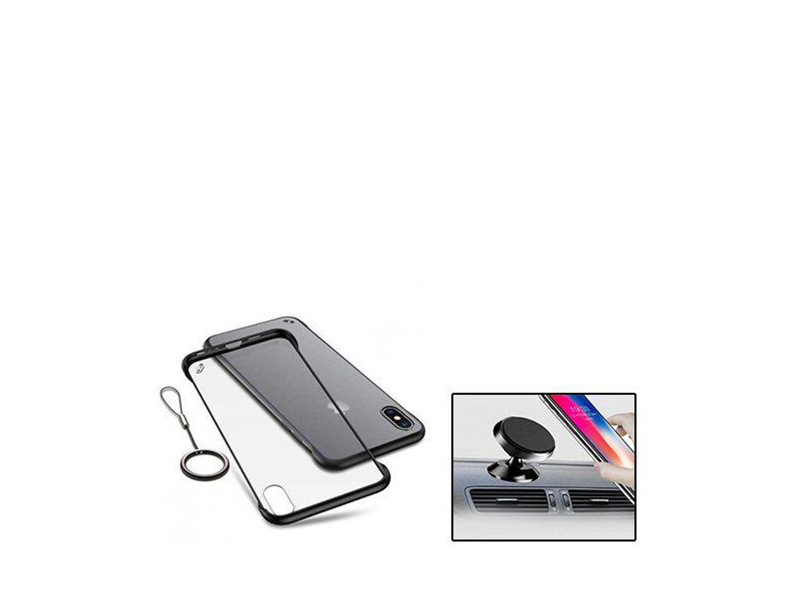 Kit Suporte Magnético Carro e Capa Naked Bumper Iphone xS Max