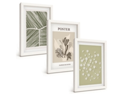 Composição De Quadros Motivos Suaves De Plantas Espelharte (3 Peças 20x30 Cm)