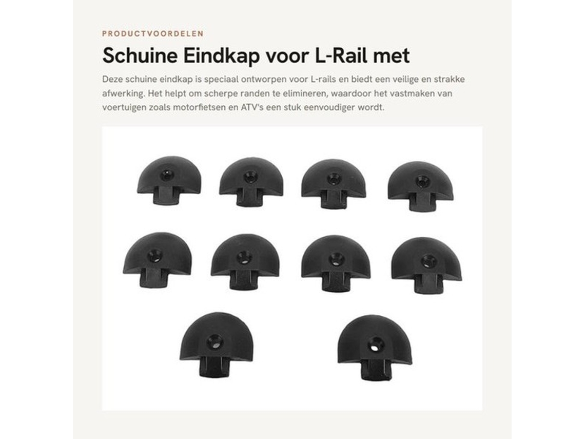 Eindkap Schuine Vorm - L-rail Eindkap - Puntige Randen Eliminerend - Hoogwaardig Abs - Stevig En Robuust - Voor Vrachtwagenbed En Aanhangwagen - Railk