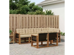 Vidaxl Conjunto De Sofás Para Exterior 7 Unid. Natural E Bege