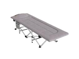 Cama de acampamento dobrável com colchão, dimensões 185x65x37cm, cinza, com bolsa