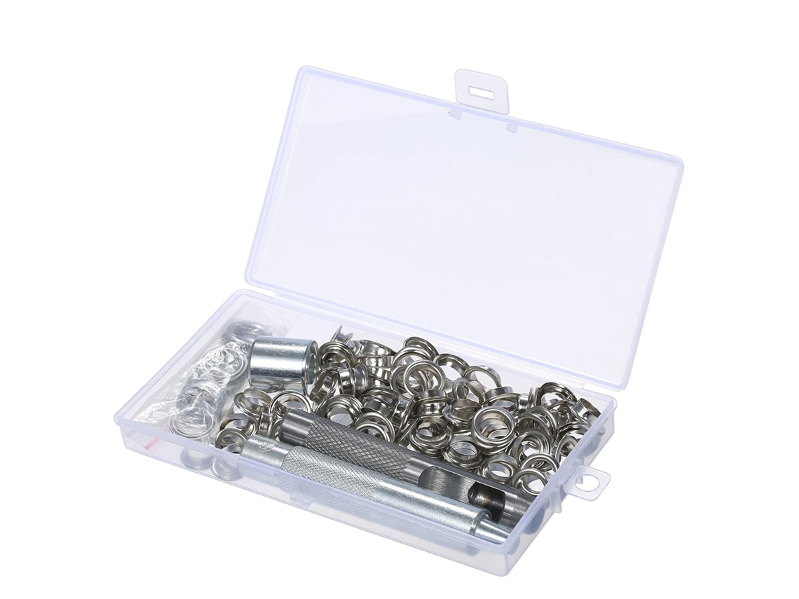 Kit De Ilhós 10 Mm (3/8 Polegada) Prateados Com Cobre E Aço