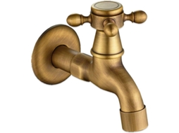 2026 grifo de Água Fria Vintage de Mango Individual com Interface G1/2 Montado na Parede para Lavabo de Banheiro Bronze