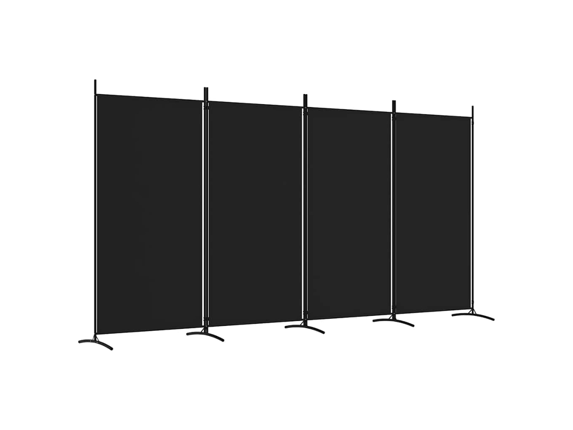 Maison Exclusive - Divisória De Quarto Com 4 Painéis 346x180 Cm Tecido Preto