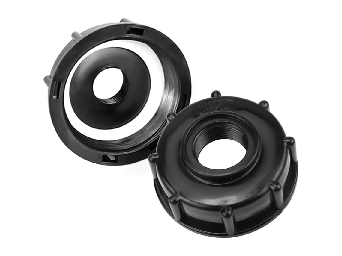 Adaptador De Tanque Ibc 3/4 Polegada S60x6 Plástico Com Válvula Para Cubo Ibc 1000 Litros 2 Peças