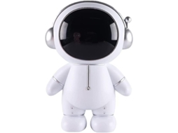 Figura De Astronauta Decorativa Com Alcancía De Escritório Material Plástico Tamanho 16x12x25.5cm Cor Prata