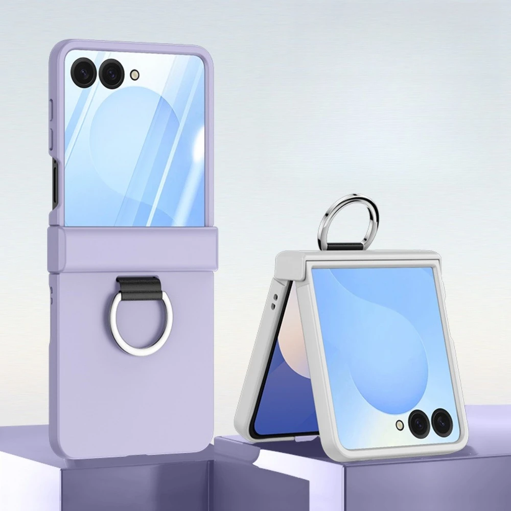 (roxo-claro, Galaxy Z Flip 8) Capa Rígida De Policarbonato Com Anel, Proteção Da Dobradiça Central, À Prova De Choque E Resistente A Quedas