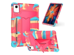 Capa protetora para tablet Lenovo Tab M11 Xiaoxin Pad 11 2024 com suporte TE Design, camuflagem rosa, silicone Hengrongshen
