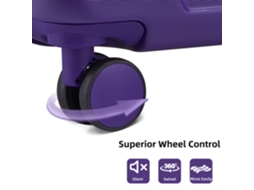 Lote 6 Conjuntos De Bagagem Com Sacos Desportivos, Malas Rígidas Extensíveis Com Rodas 360°, Roxo Uva