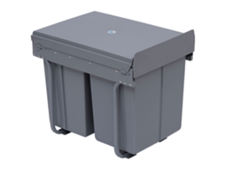 Cubos de Lixo para Cozinha com 3 Recipientes de Reciclagem Removíveis 1x20l e 2x10l Metal e Plástico 48x34.2x41.8cm Cinza BTFORUS
