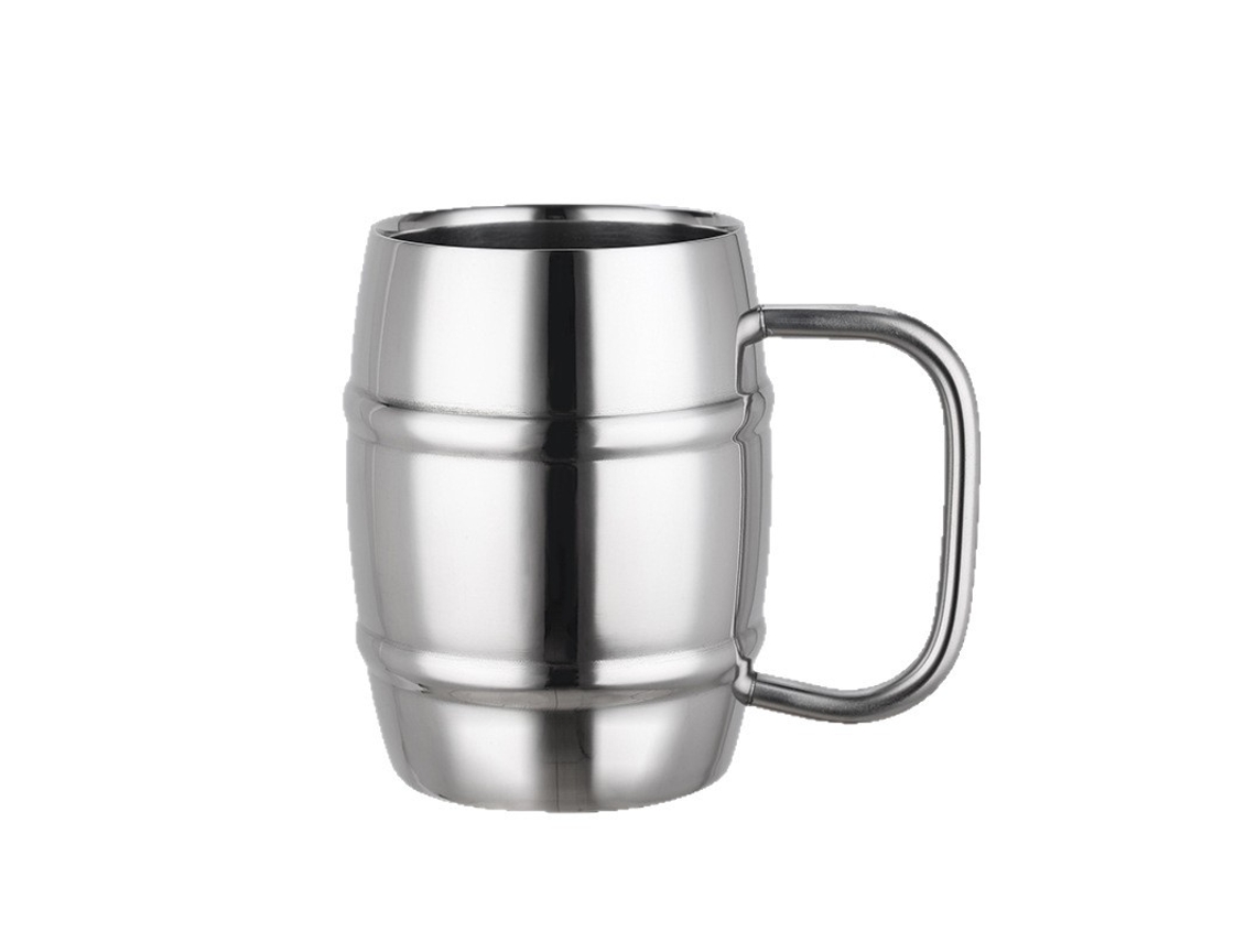 Caneca de Cerveja de Aço Inoxidável com Parede Dupla, 443 Ml , com Alça Resistente e Isolamento Térmico. PANOONA (15 Oz)