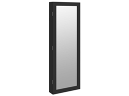Mirror Jewellery Cabinet, Mirror Jewellery Cabinets Vidaxl Preto Madeira Processada (n/a)