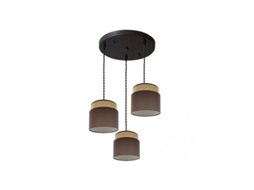 Plafon Kandy 3xe27 Natural/marrom Regx39x39 Cm Fabrilamp