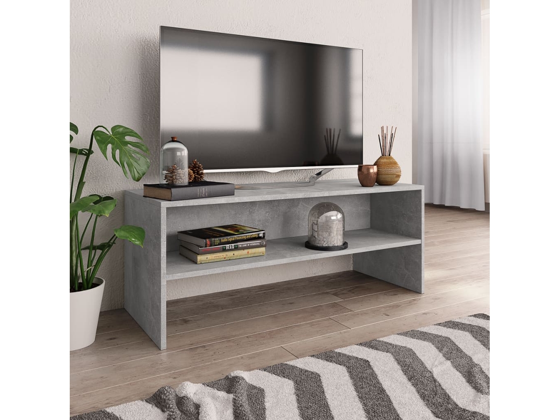 Vidaxl Móvel P/ Tv 100x40x40 Cm Derivados De Madeira Cinzento Cimento