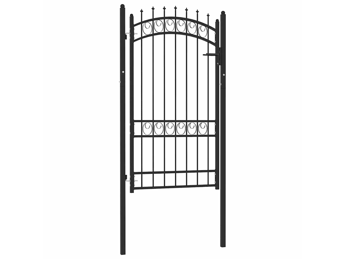 Vidaxl Portão De Cerca Emmen Com Pontas De Aço 103x134,5 Cm Preto