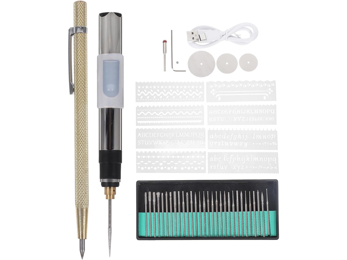 Caneta De Gravação Elétrica De 25 W Com 3 Velocidades Ajustáveis, 1 Conjunto | Prata