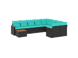 Conjunto de Sofá Jardim 3 Peças Almofadas Rattan Sintético MAISON EXCLUSIVE