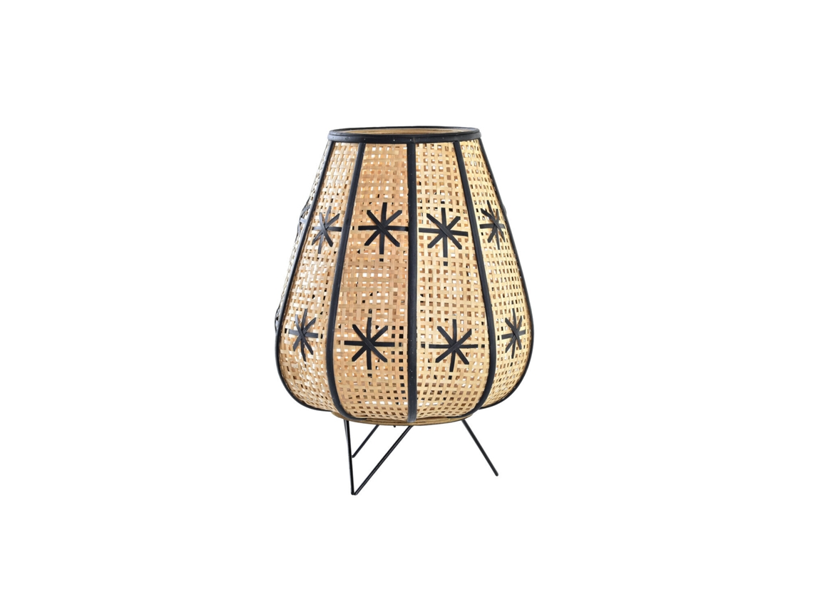 Abajur de Mesa em Rattan e Metal com Formato de Flor, 37x37x47cm ALEXANDRA HOUSE LIVING