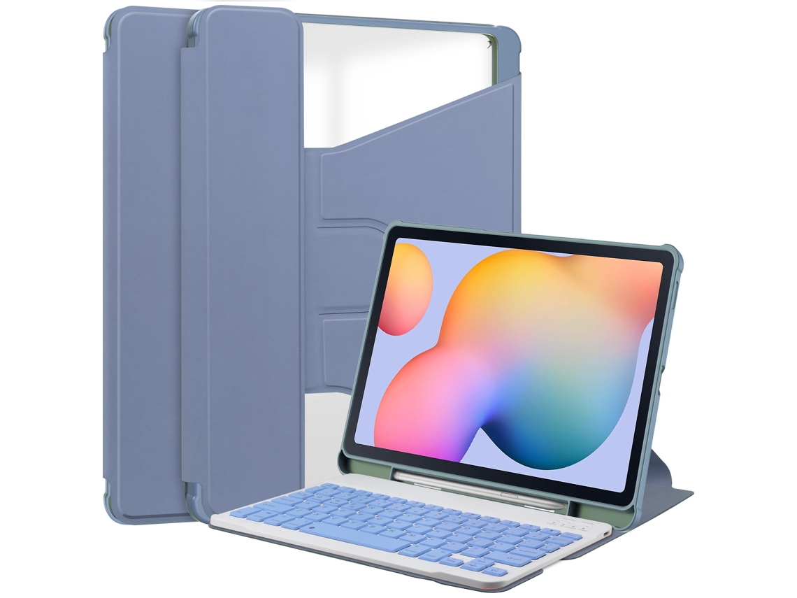 Capa com teclado Bluetooth vermelha da Digitallab para Samsung Galaxy Tab S9 Fe Plus de 12,4 polegadas