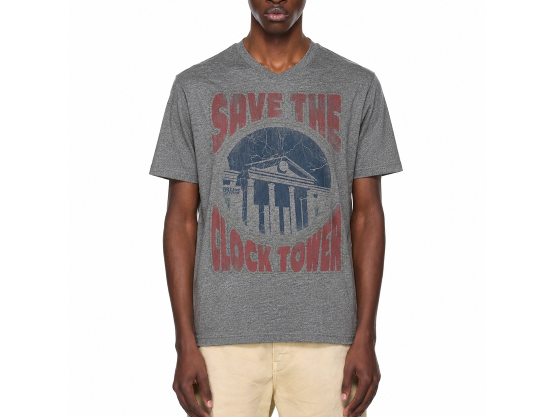 Rockinstone Back To The Future Movie Saves The Day Heather Graphite Adult T-shirt Size:l