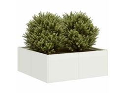 Vidaxl Vaso/floreira 80x80x30 Cm Aço Branco