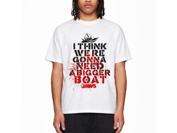 Rockinstone Jaws Movie Bigger Boat White Adult T-shirt Size:s