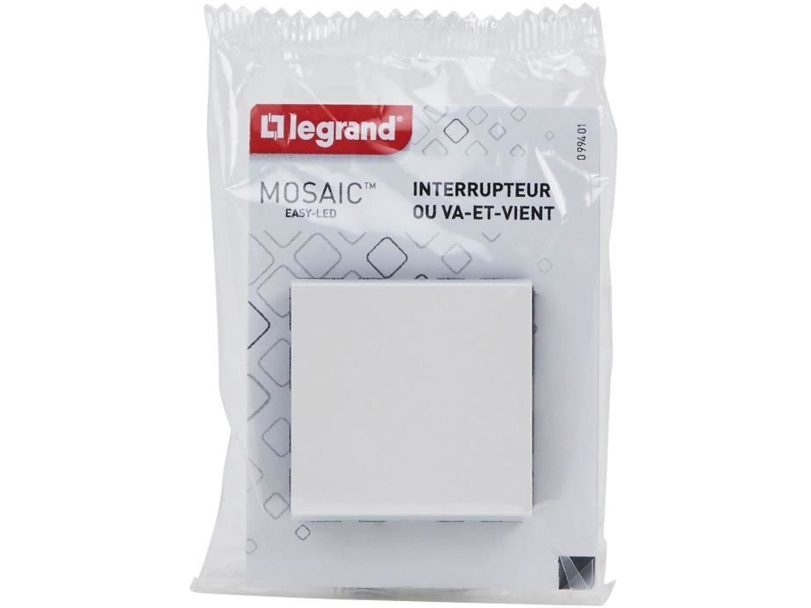 Interruptor Bidirecional Mosaic 2 Módulos Modulares Brancos Legrand