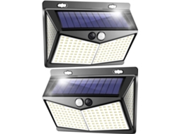 Refletor solar externo Brilvibera com 208 LEDs e sensor de movimento.