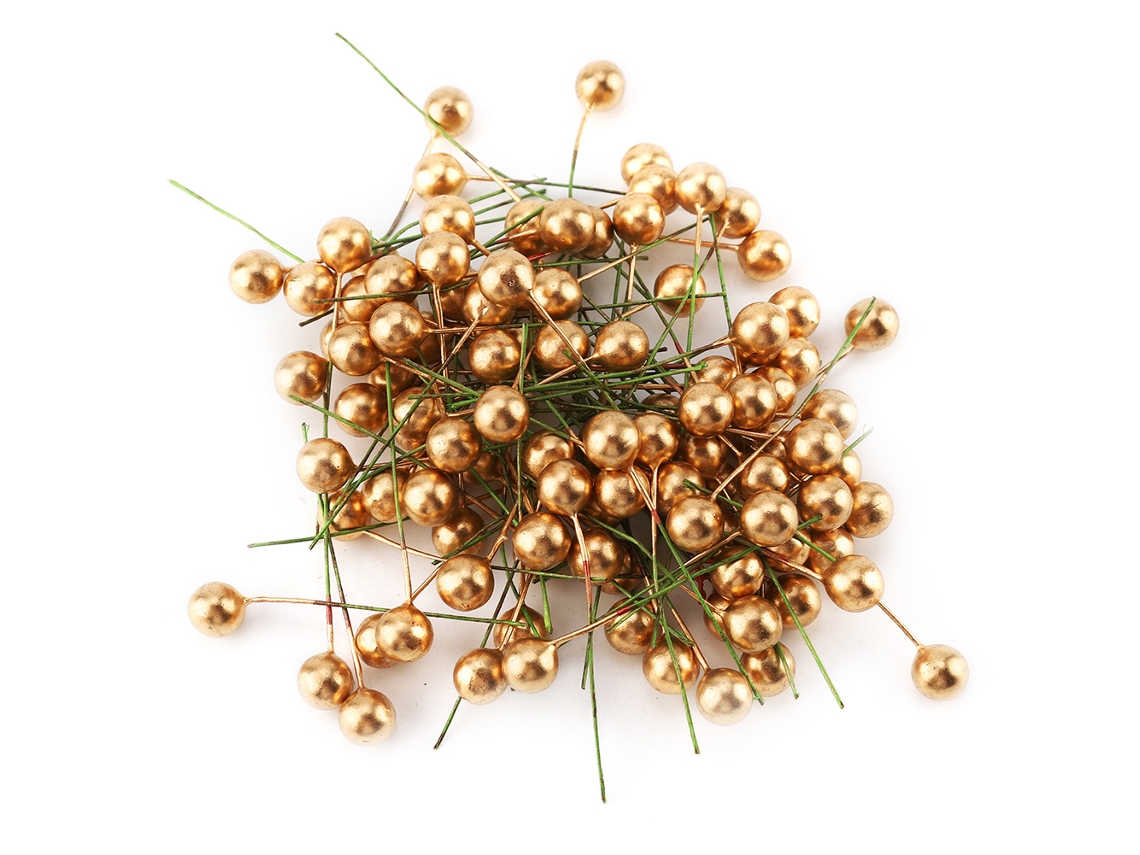 100 Bola Holly Dourada Artificial LAXISCREED Natal 10mm